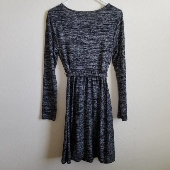 Soma Long Sleeve Faux Wrap Dress Gray M - Picture 5 of 5